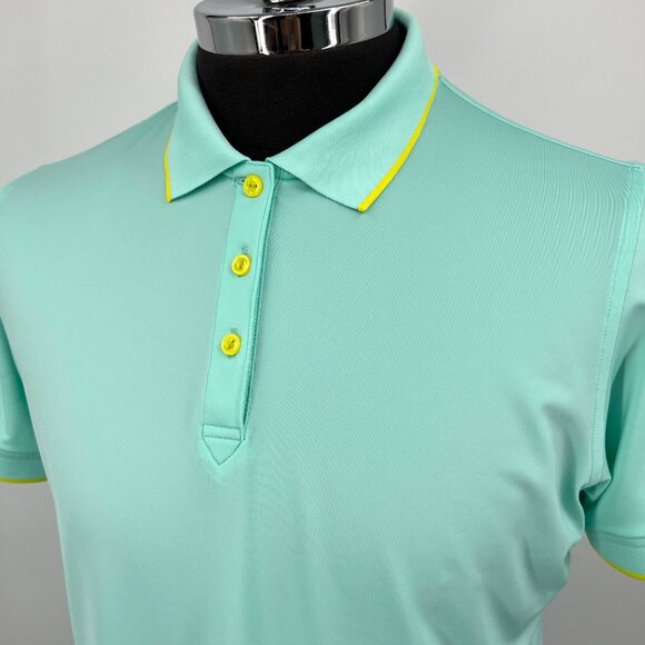 Peter Millar Wicking Polo Shirt Womens Size XL UPF 50 Sun Protection Apple Green - Picture 3 of 7